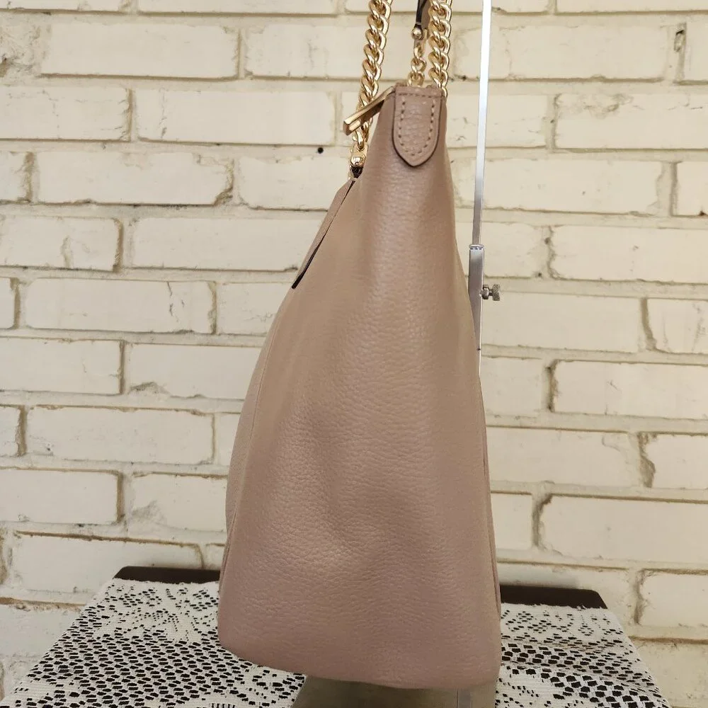 Euc Coach Ava Beige/Tan Gold Chain Shoulder Bag Purse